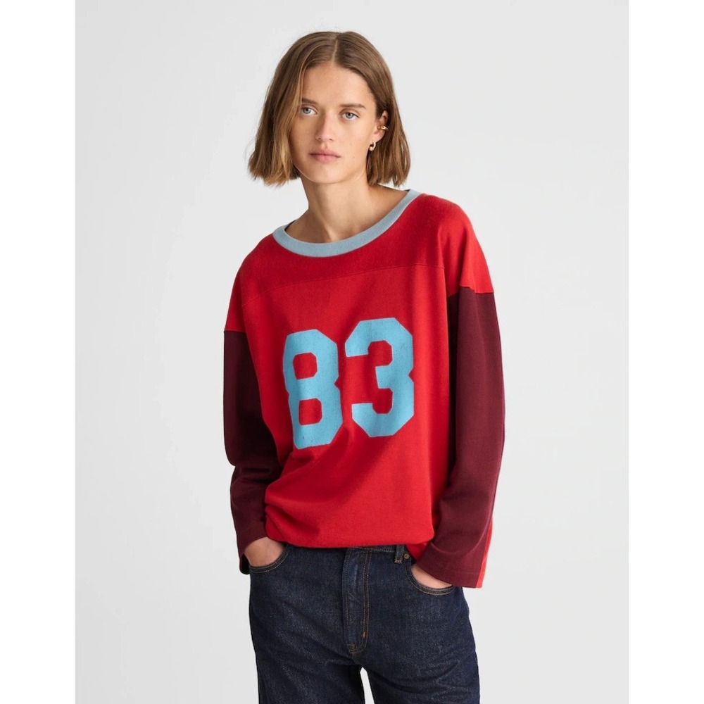 Alexa Chung For Madewell 83 Jersey Tee In Red Women's Size L
